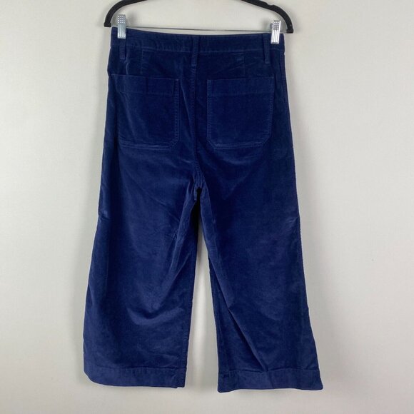 Madewell Emmett Wide Leg Crop Pants in Velveteen Blue Size 28P - Picture 5 of 10
